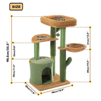 Arbre à chat cactus vert 90 cm — détail du hamac