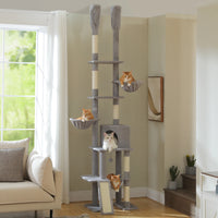 Arbre à chat sol au plafond rose — en situation dans un salon