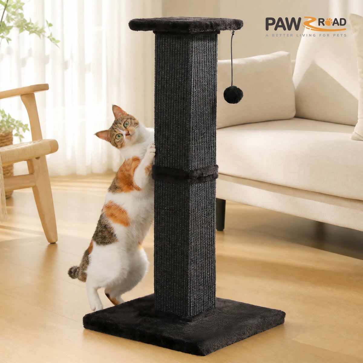 Griffoir chat 82 cm sisal — base de l'arbre à chat