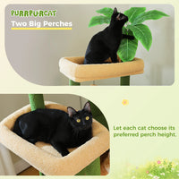 Arbre à chat gris XXL — détail du couchage haut