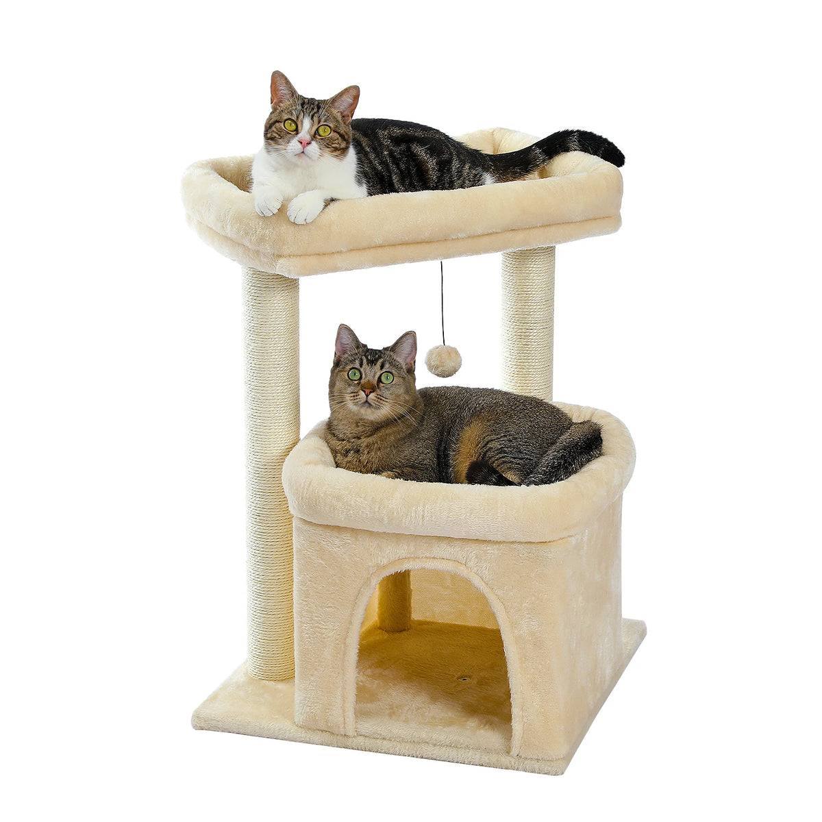 Petit arbre à chat beige 60 cm — vue d'ensemble