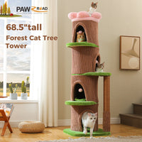 Arbre à chat léopard brun — détail du couchage haut