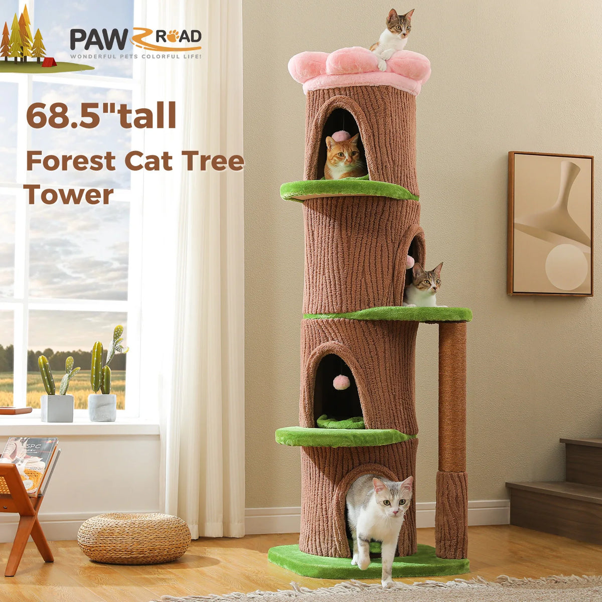 Arbre à chat léopard noir et blanc — détail du couchage haut
