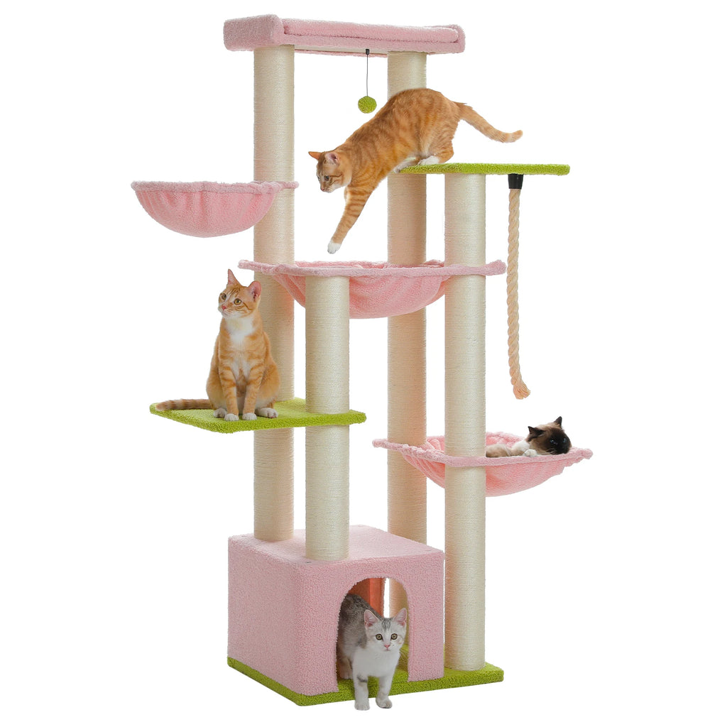 Arbre à chat beige 170 cm — dimensions
