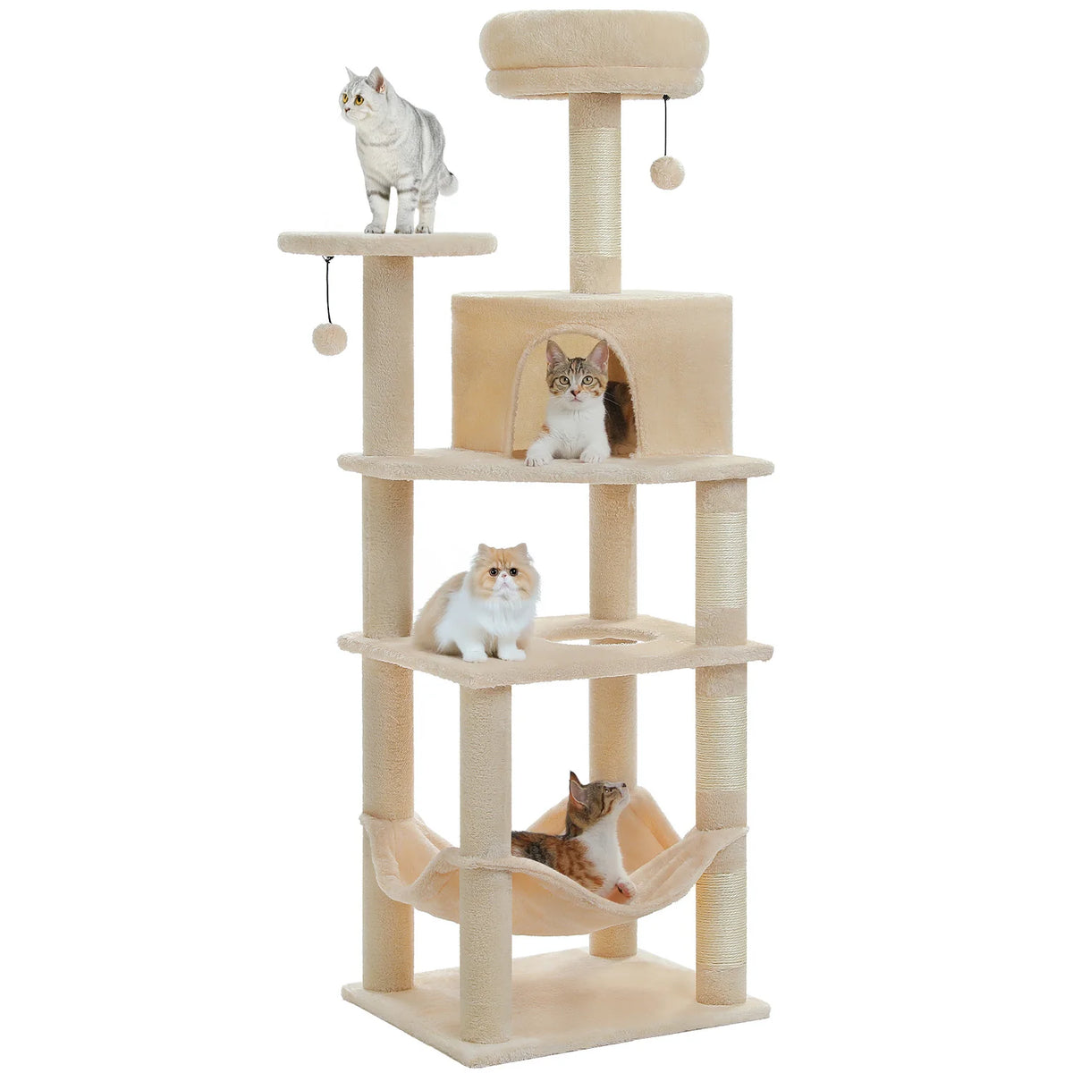 Arbre à chat gris 140 cm — base de l'arbre à chat