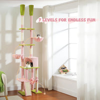 Arbre à chat sol au plafond vert 285 cm — détail du couchage haut