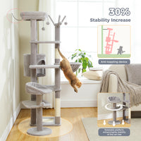 Arbre à chat beige 150 cm — détail de la niche