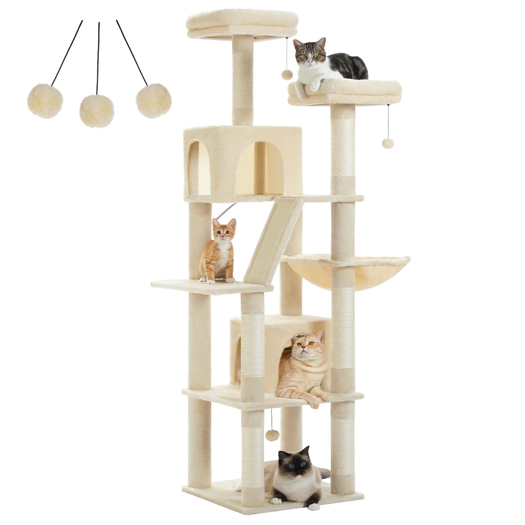 Arbre à Chat Gris à 2 Perchoirs Hauts — Zénith