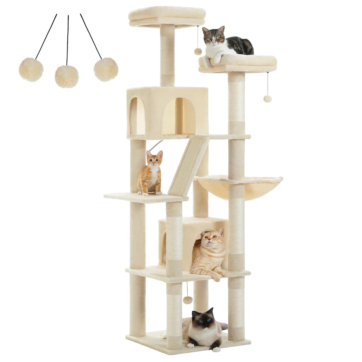 Arbre à Chat Gris à 7 Poteaux de Sisal — Silex
