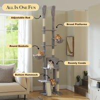 Arbre à chat sol au plafond vert 285 cm — détail de la niche