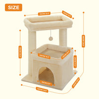 Arbre à chat senior beige — détail de la niche