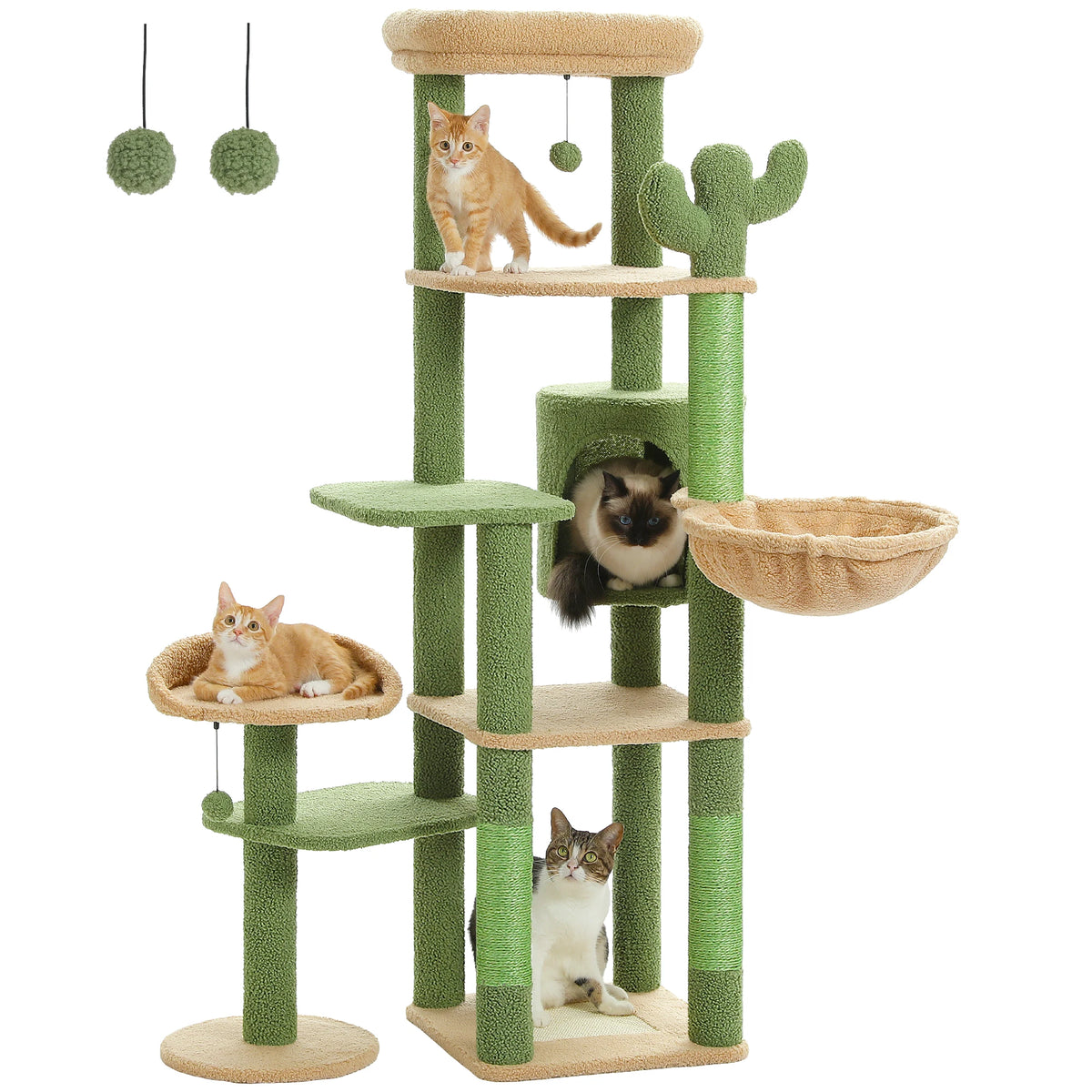 Arbre à Chat Beige avec Grand Hamac — Sablier
