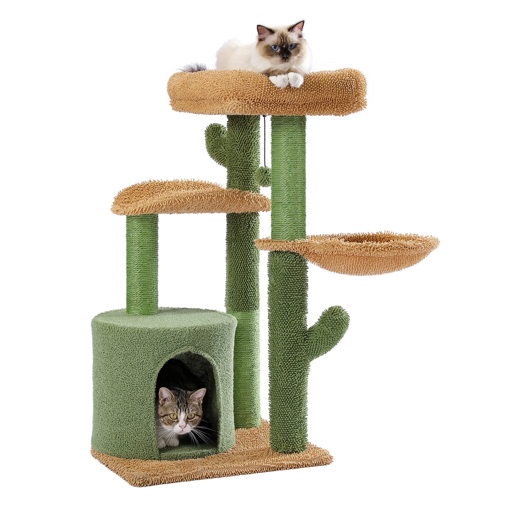 Arbre à chat cactus vert 90 cm — vu de trois quarts