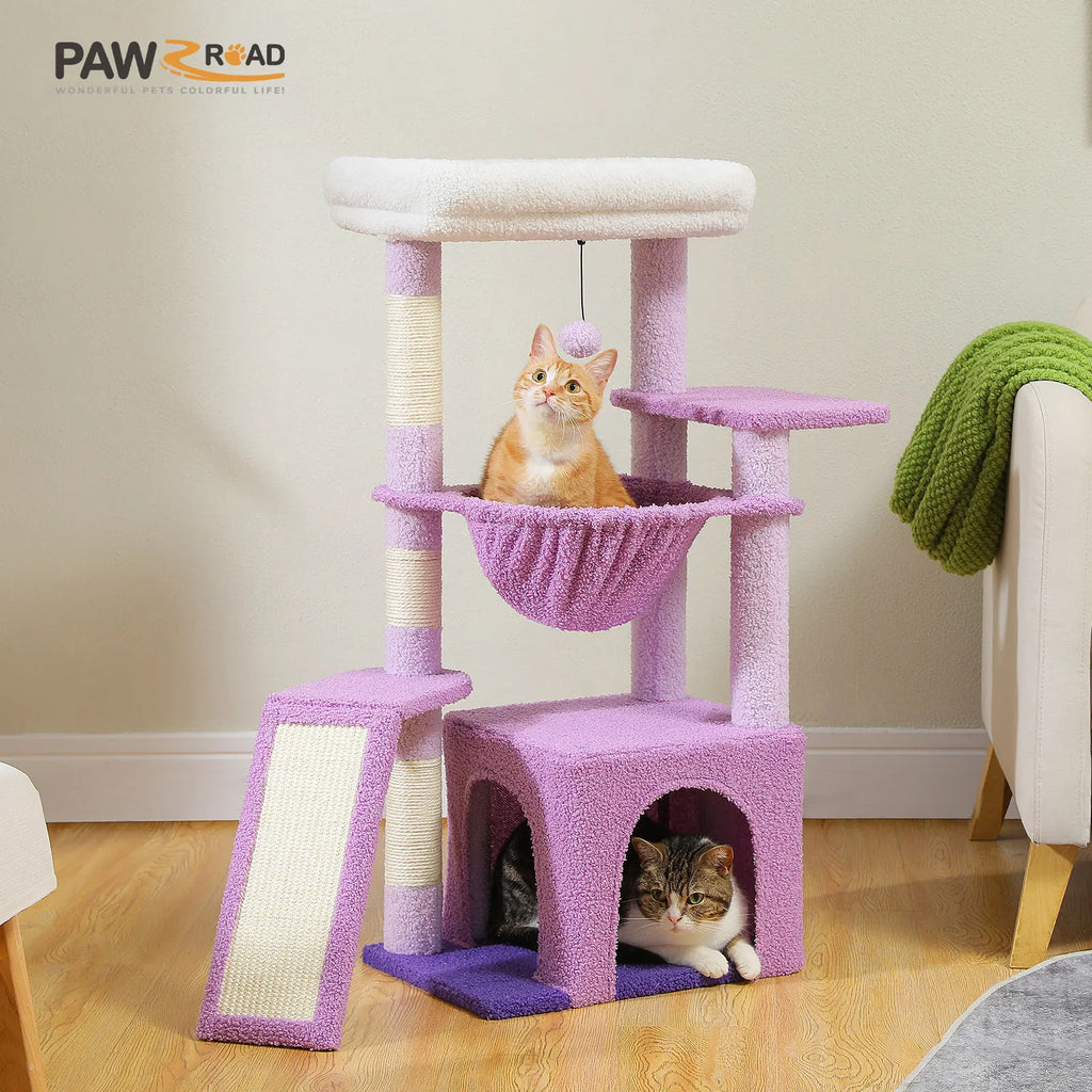 Petit arbre à chat vert — détail de la niche