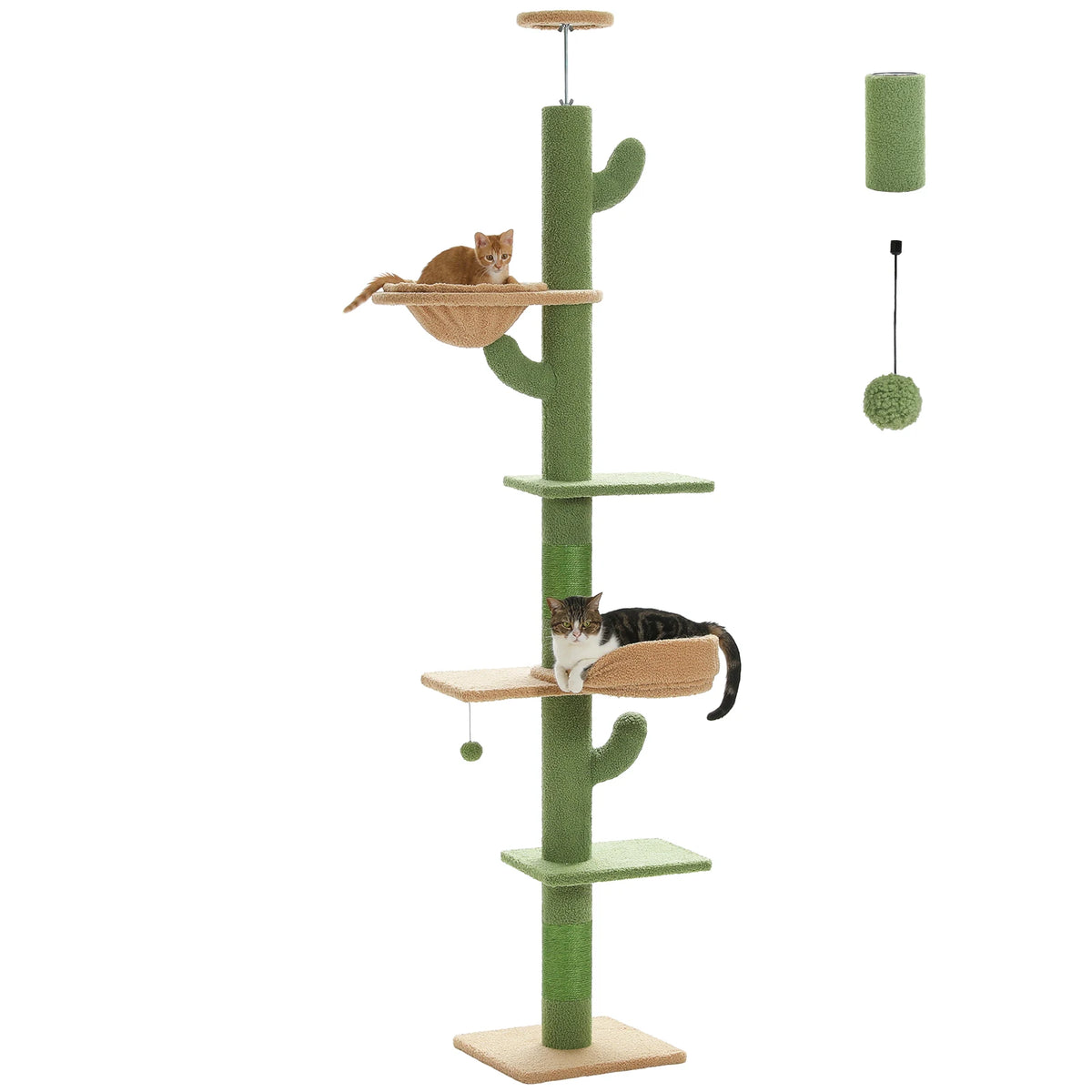 Arbre à chat cactus sol au plafond — vu de trois quarts