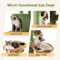 Arbre à chat cactus vert 90 cm — poteau en sisal naturel