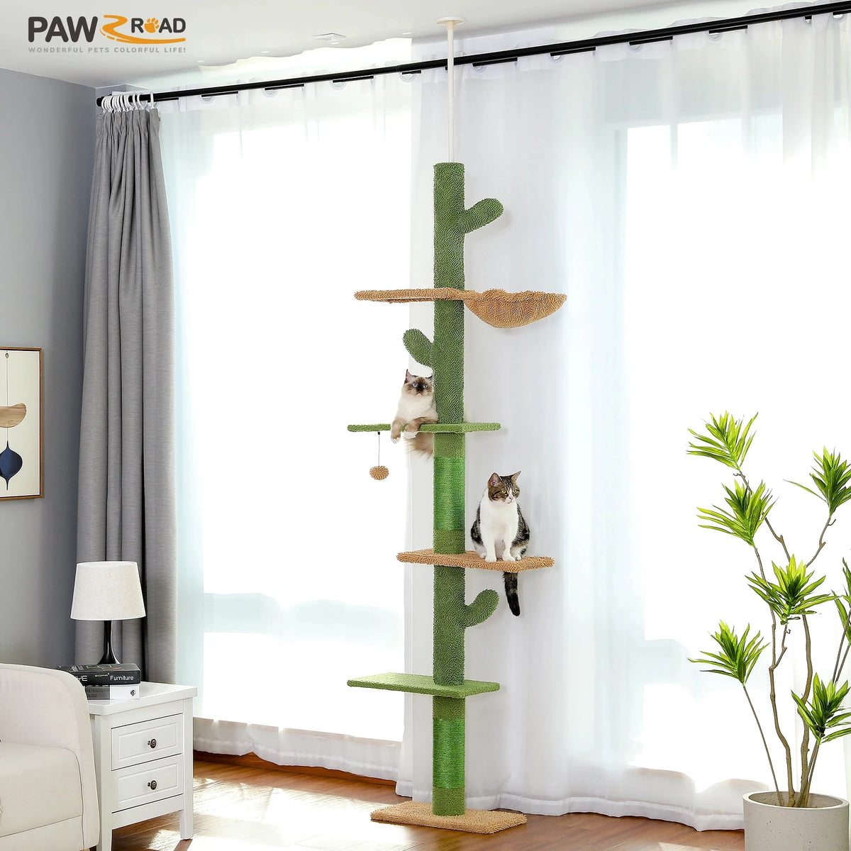 Arbre à chat cactus sol au plafond 275 cm — vue d'ensemble