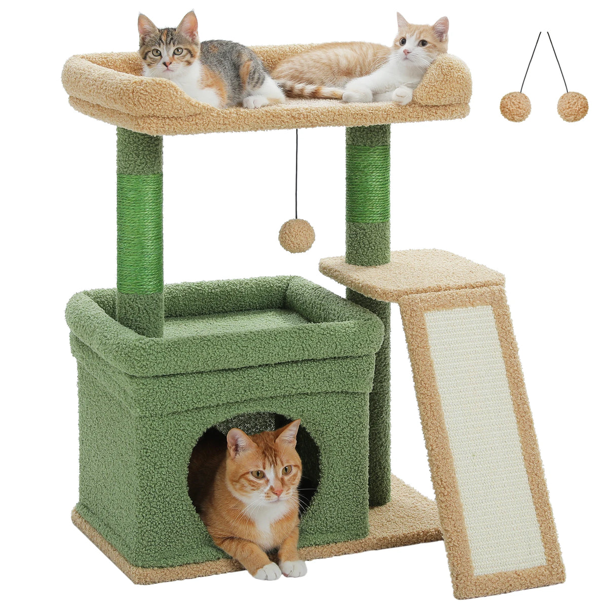 Petit arbre à chat gris 68 cm — base de l'arbre à chat