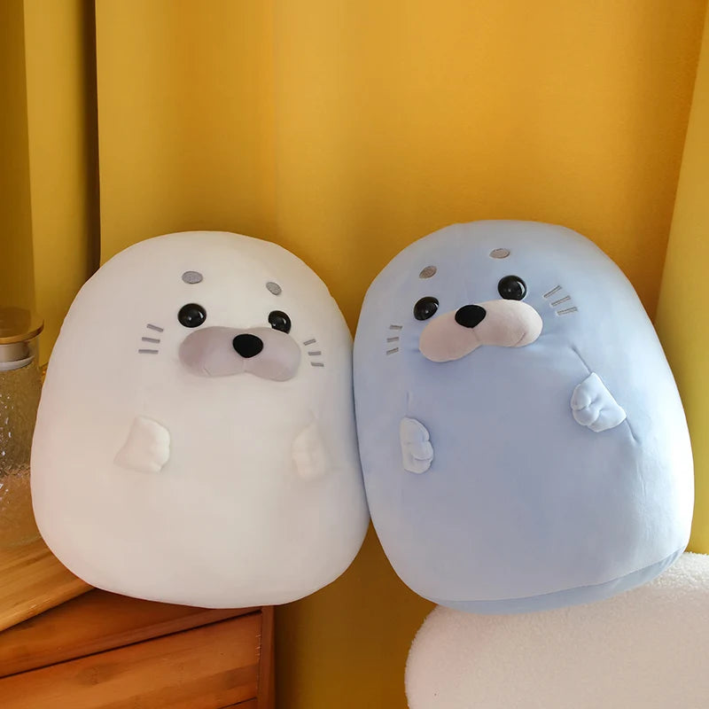 Down Cotton Squishy Seal Plush Pillow Stuffed Lying Standing Kawaii Animal Plushie Huggable Sleeping Companion Gift