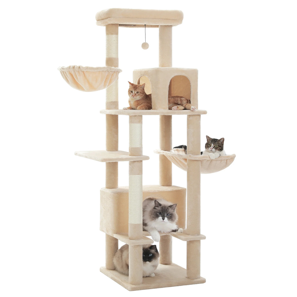 Arbre à chat gris 168 cm — base de l'arbre à chat