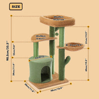Arbre à chat cactus vert 90 cm — détail du couchage haut