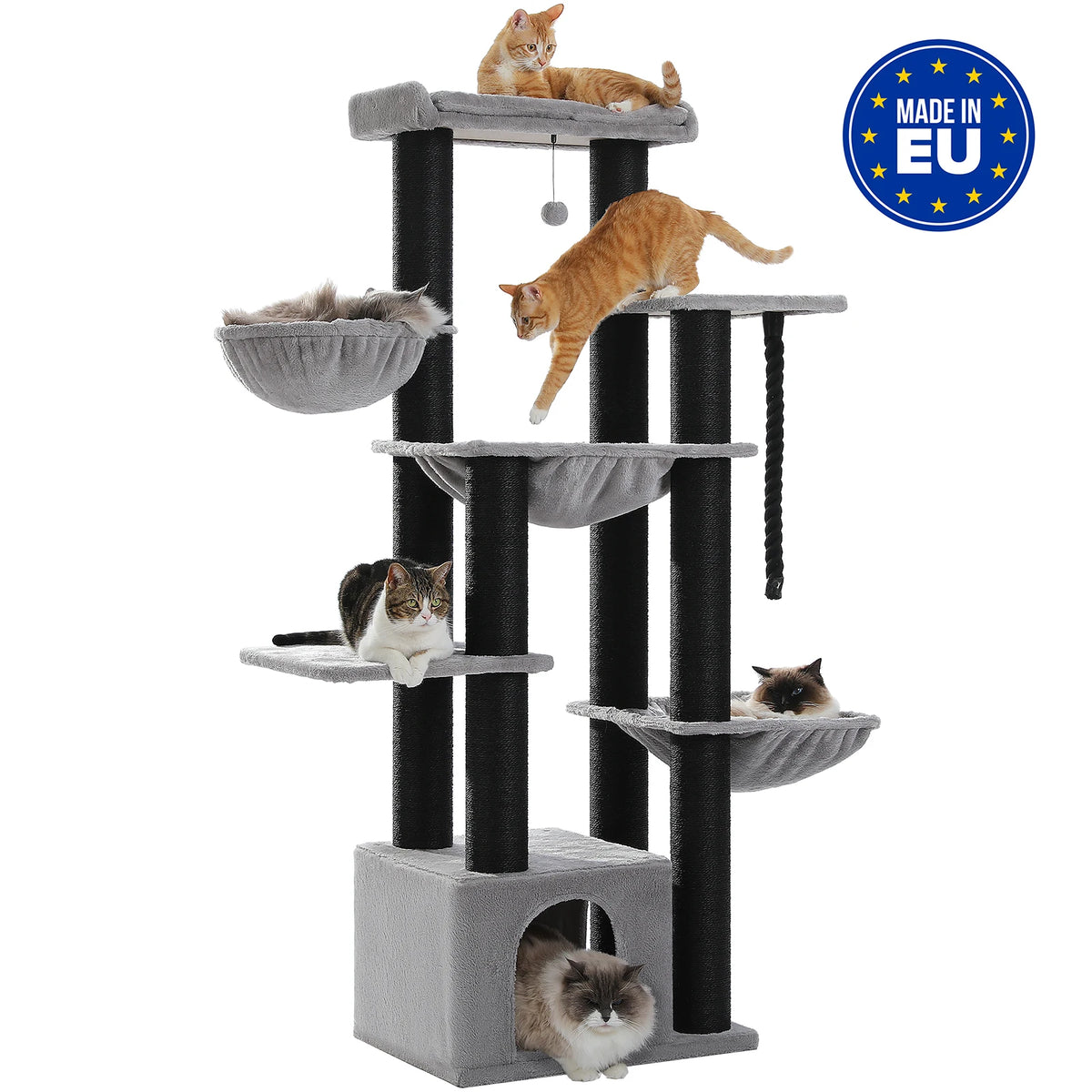 Arbre à chat beige 170 cm — base de l'arbre à chat