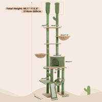 Arbre à chat sol au plafond vert 285 cm — base de l'arbre à chat