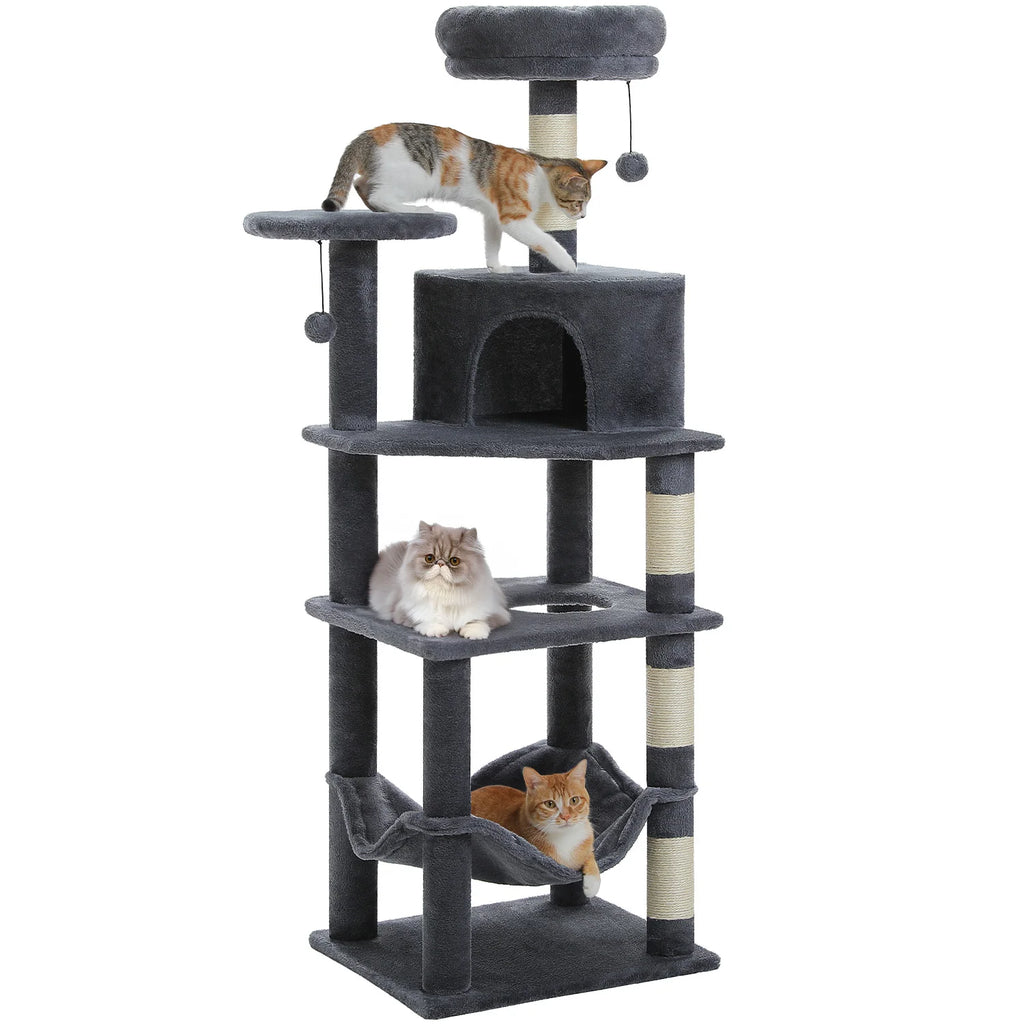 Arbre à chat anthracite 140 cm — vue d'ensemble