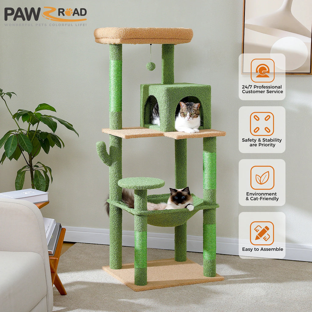 Arbre à chat cactus 6 niveaux — en situation dans un salon