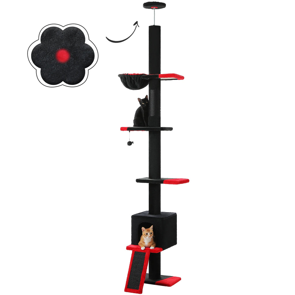 Arbre à chat sol au plafond anthracite — détail des finitions
