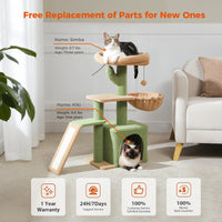 Arbre à chat cactus vert et beige — détail de la niche