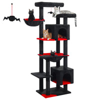 Arbre à chat noir et rouge XXL — vue d'ensemble