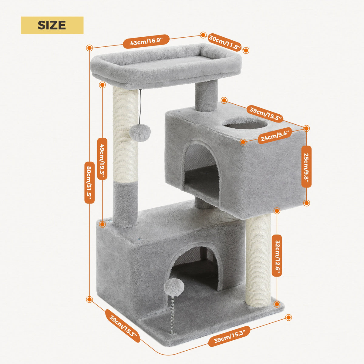 Arbre à Chat Beige pour Chaton et Chat Âgé — Millet