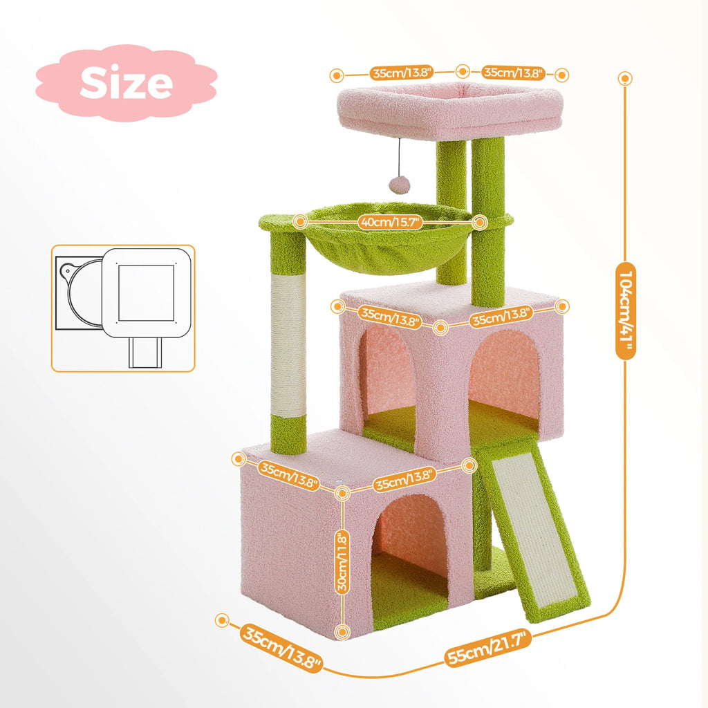 Arbre à chat rose et vert — vue d'ensemble