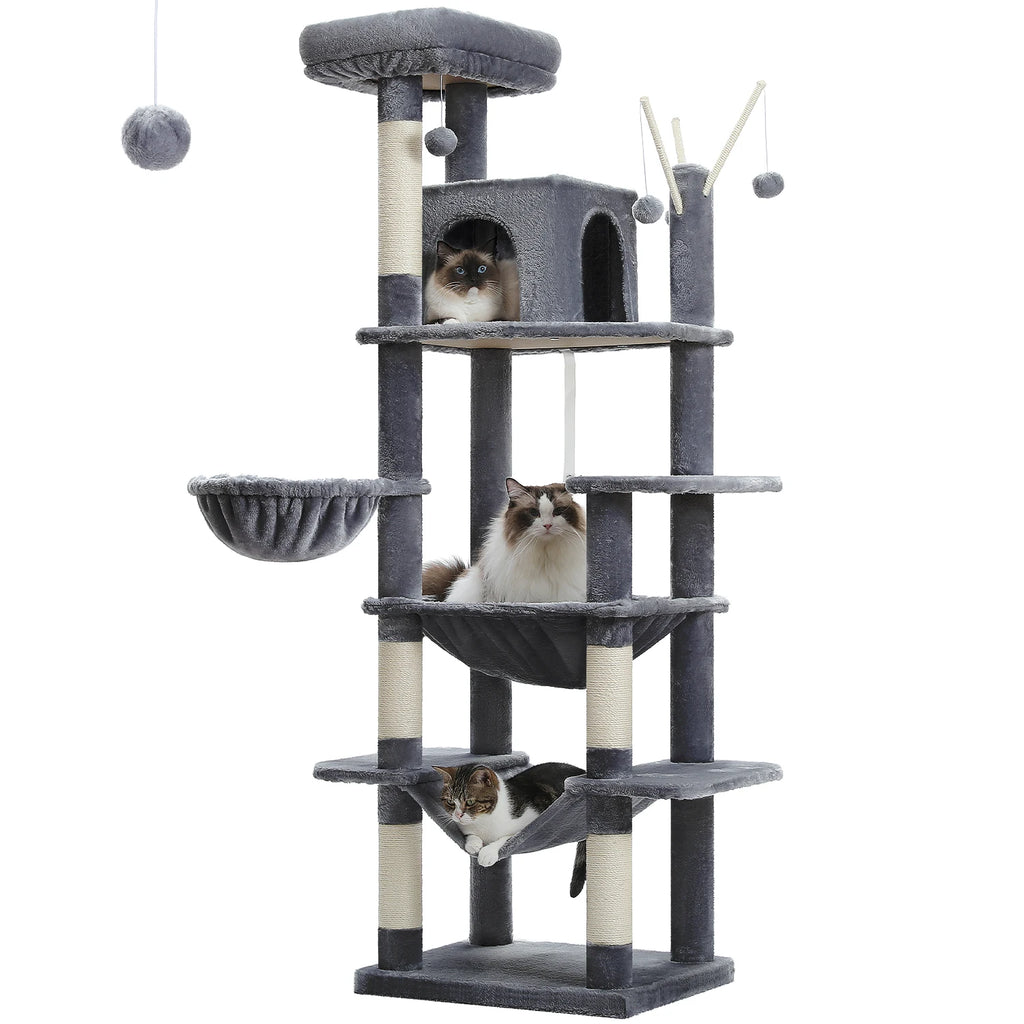 Arbre à chat beige 4 à 6 chats — base de l'arbre à chat