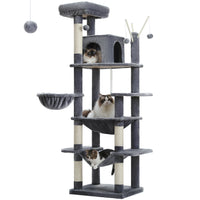 Arbre à chat beige niches superposées — base de l'arbre à chat
