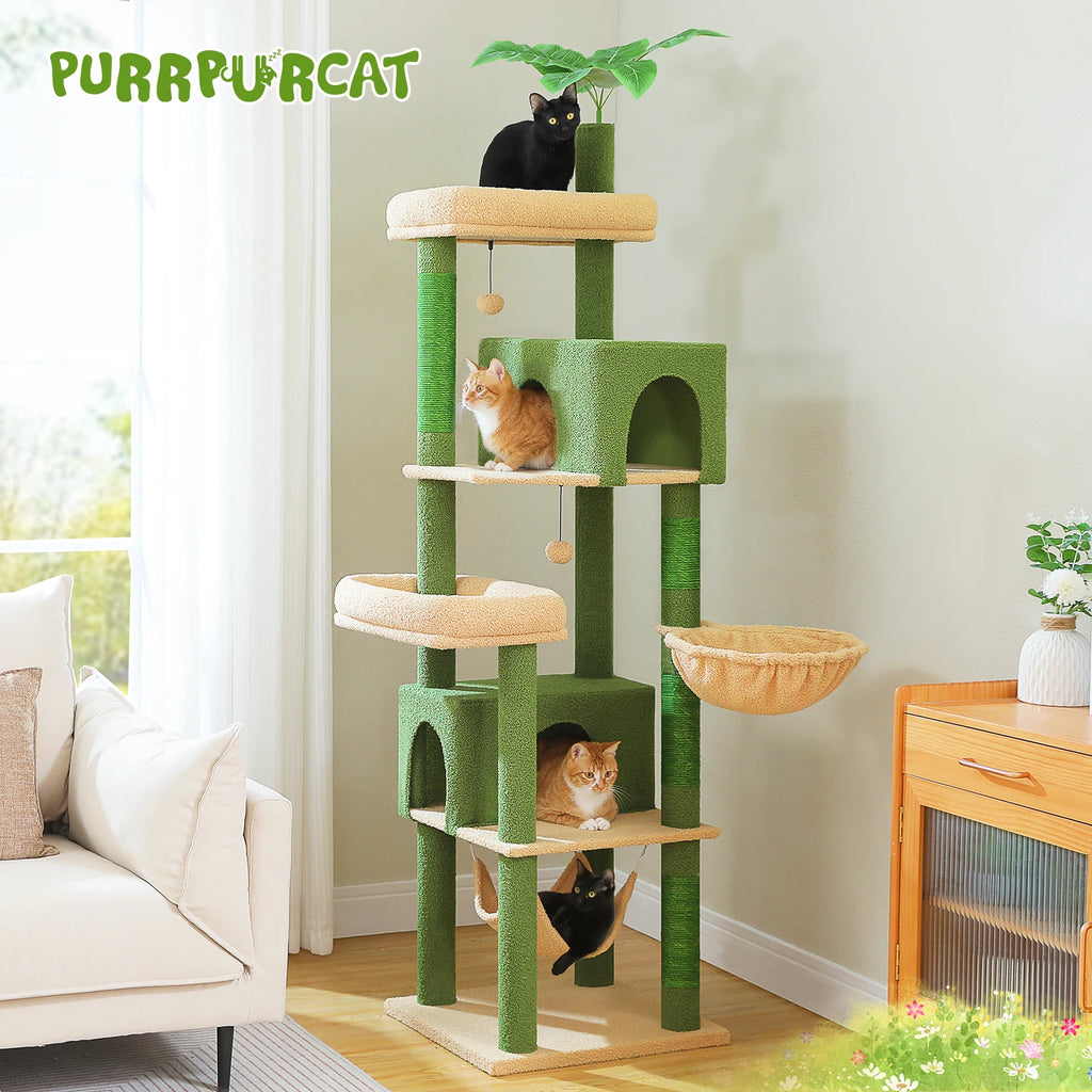 Arbre à chat gris XXL — en situation dans un salon