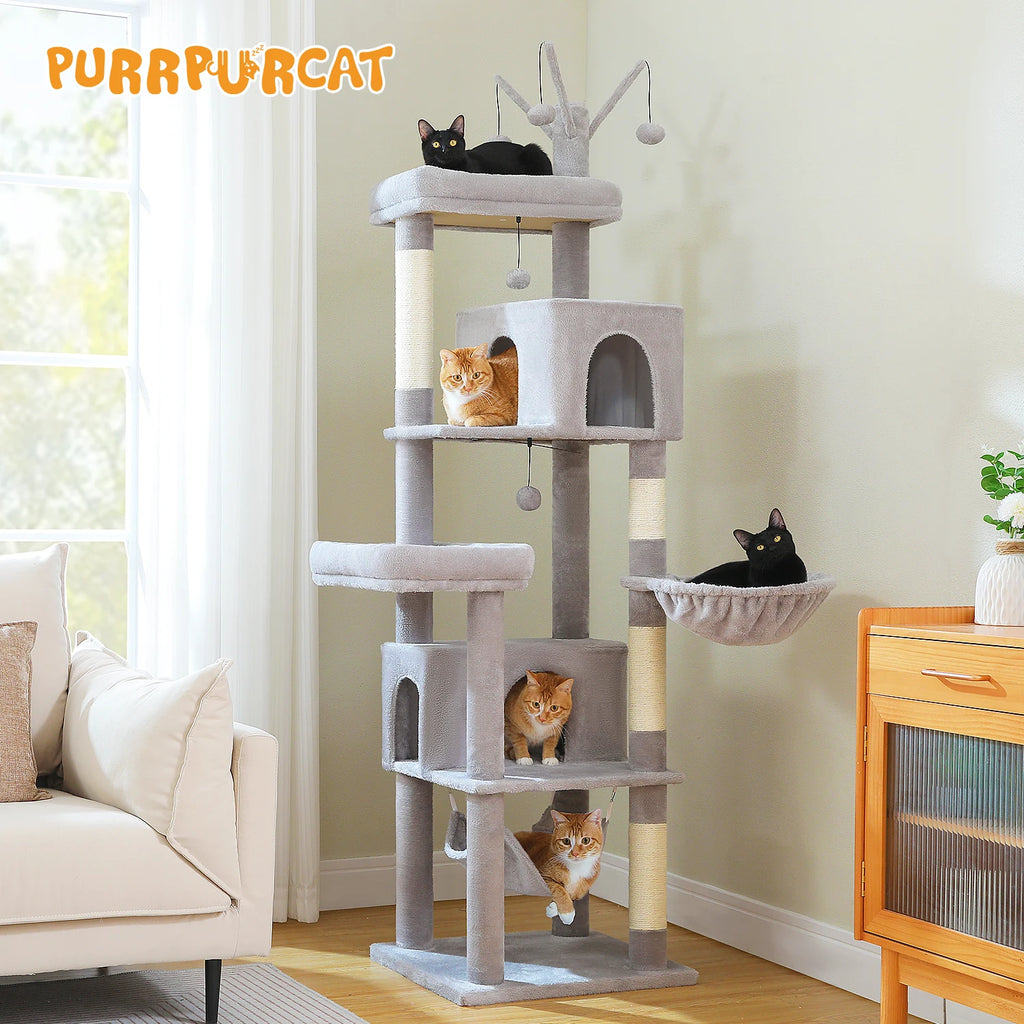Arbre à chat vert XXL — détail de la niche