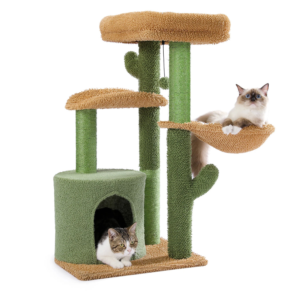Arbre à chat cactus vert 90 cm — en situation dans un salon