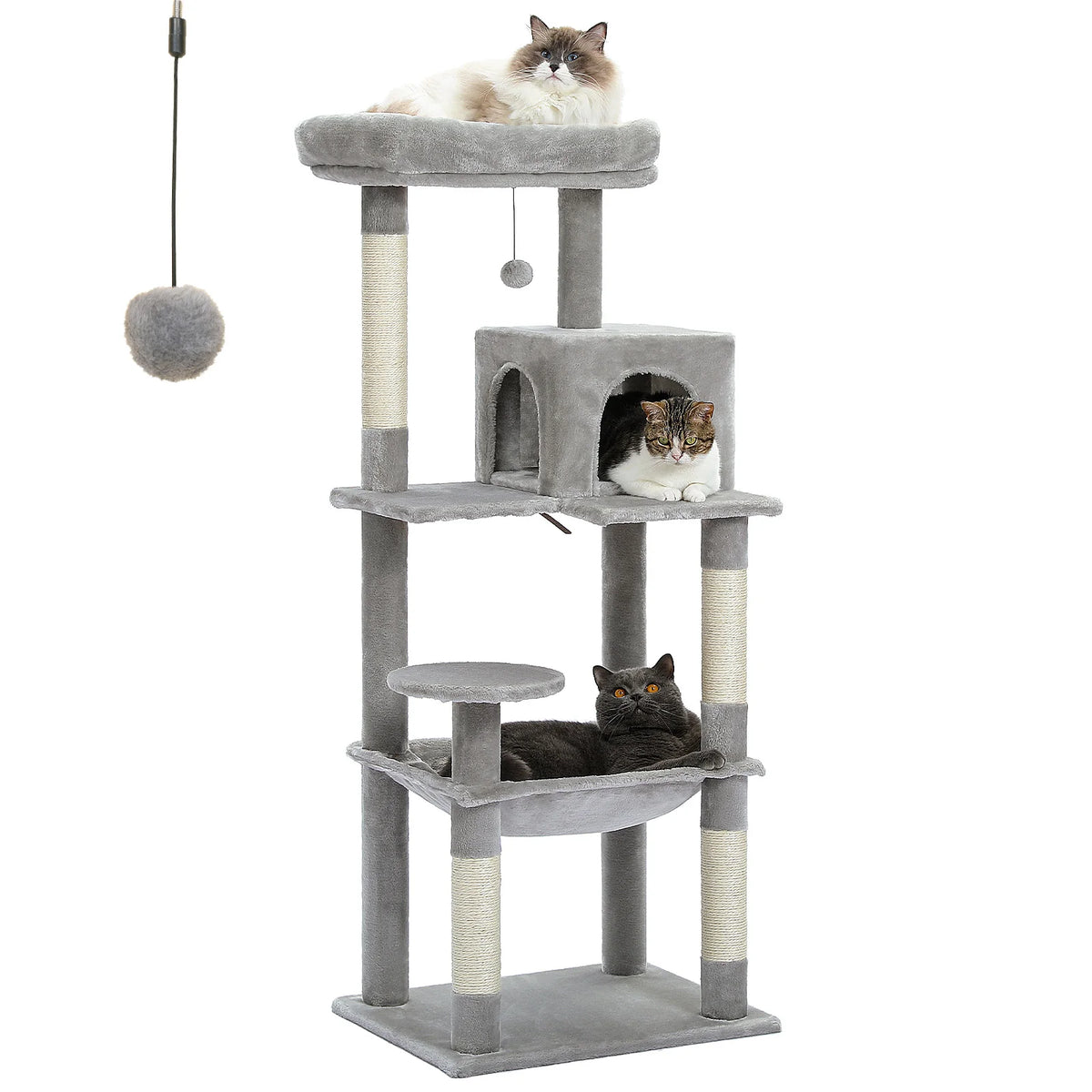 Arbre à chat anthracite 143 cm — détail des finitions