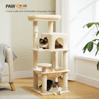 Arbre à chat rose 116 cm — détail du couchage haut
