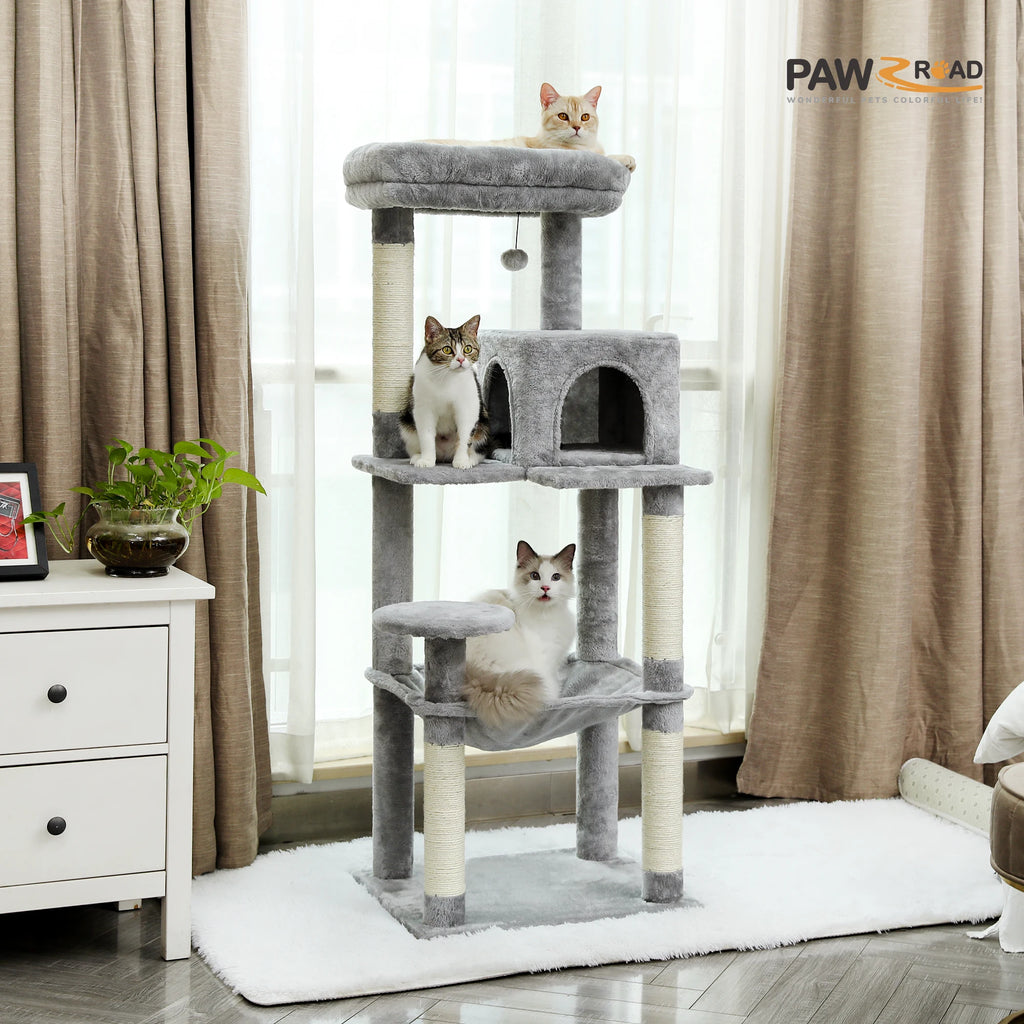 Arbre à chat anthracite 143 cm — détail du couchage haut