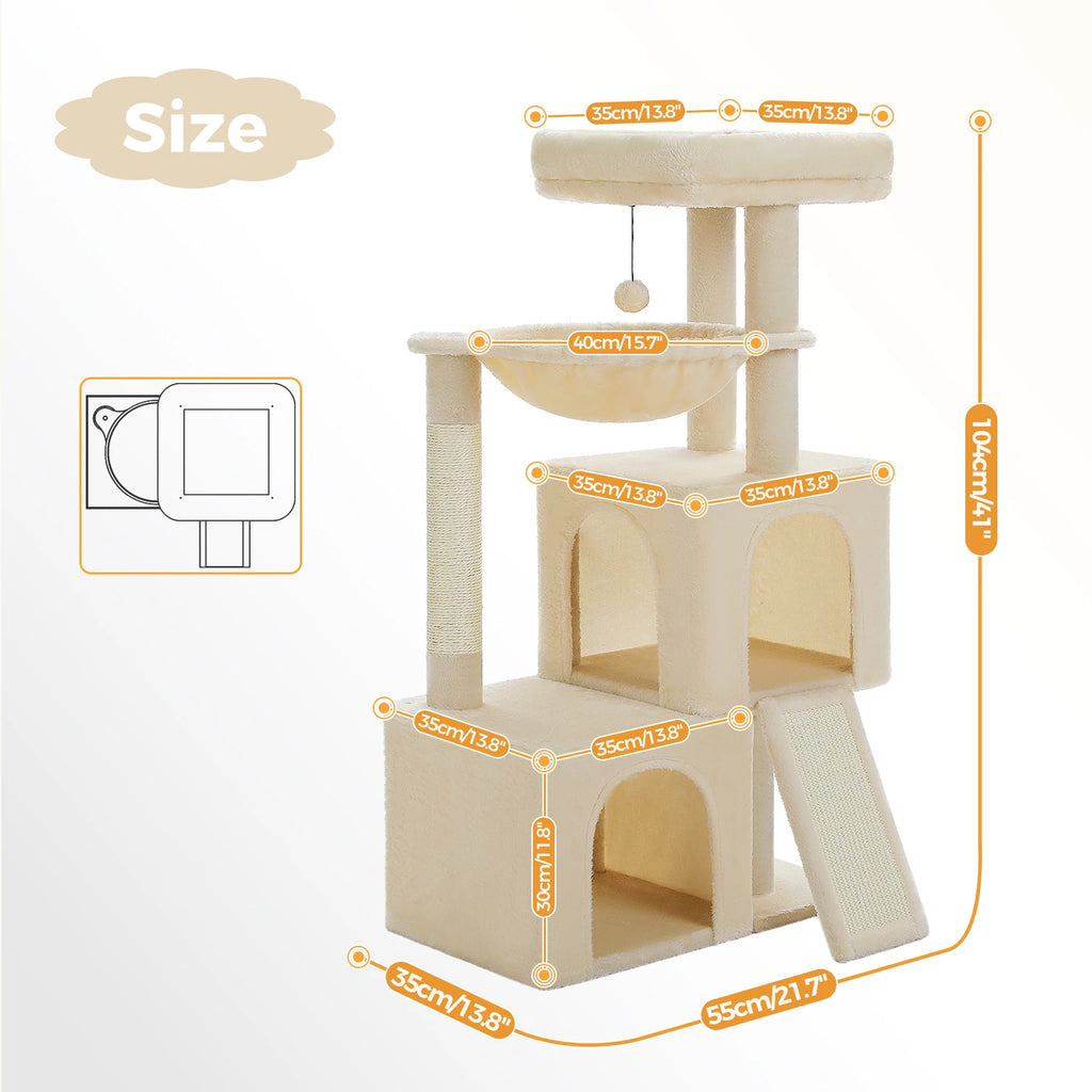 Arbre à chat beige — vue d'ensemble