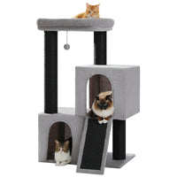 Arbre à chat beige gros chat — base de l'arbre à chat