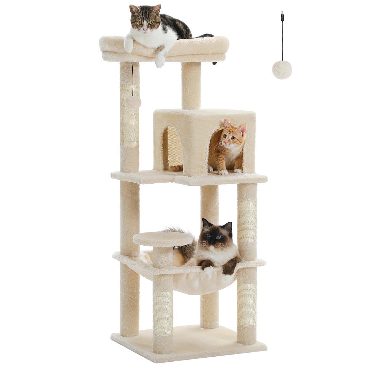 Arbre à chat rose 116 cm — dimensions