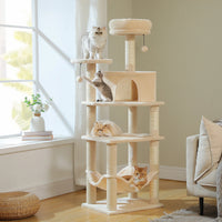 Arbre à chat anthracite 140 cm — vu de trois quarts
