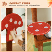 Arbre à chat brun griffoir champignon — vu de trois quarts