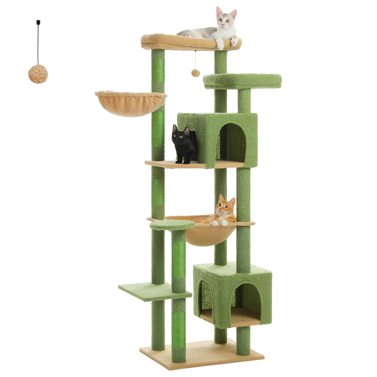 Arbre à chat vert XXL — vue d'ensemble
