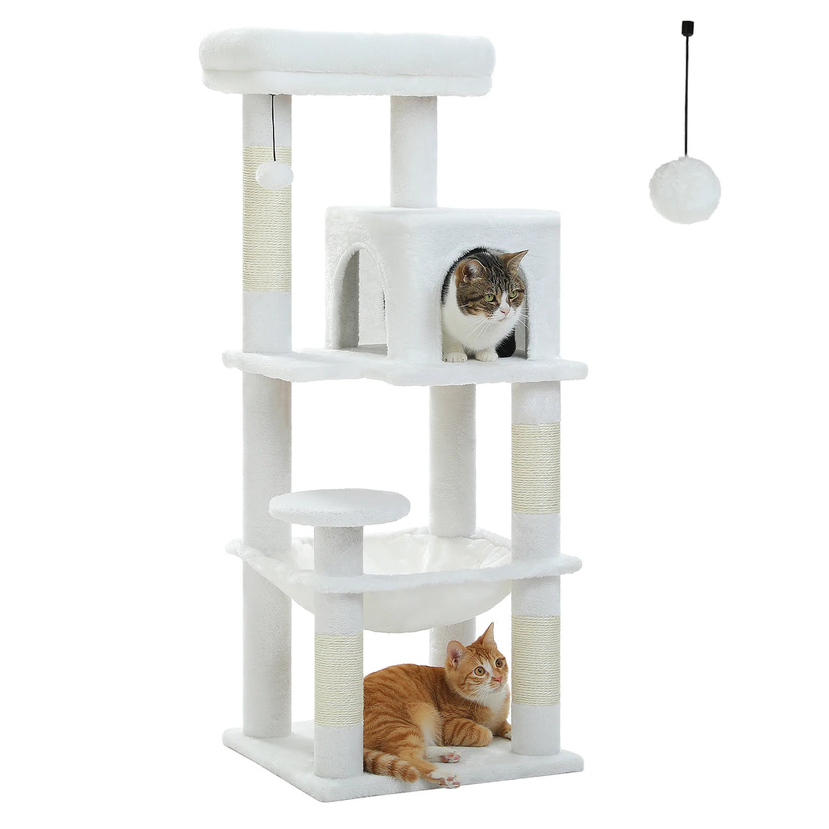 Arbre à Chat Beige à Hamac Métal — Almond