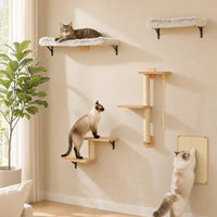 Arbre à chat mural noir — en situation dans un salon